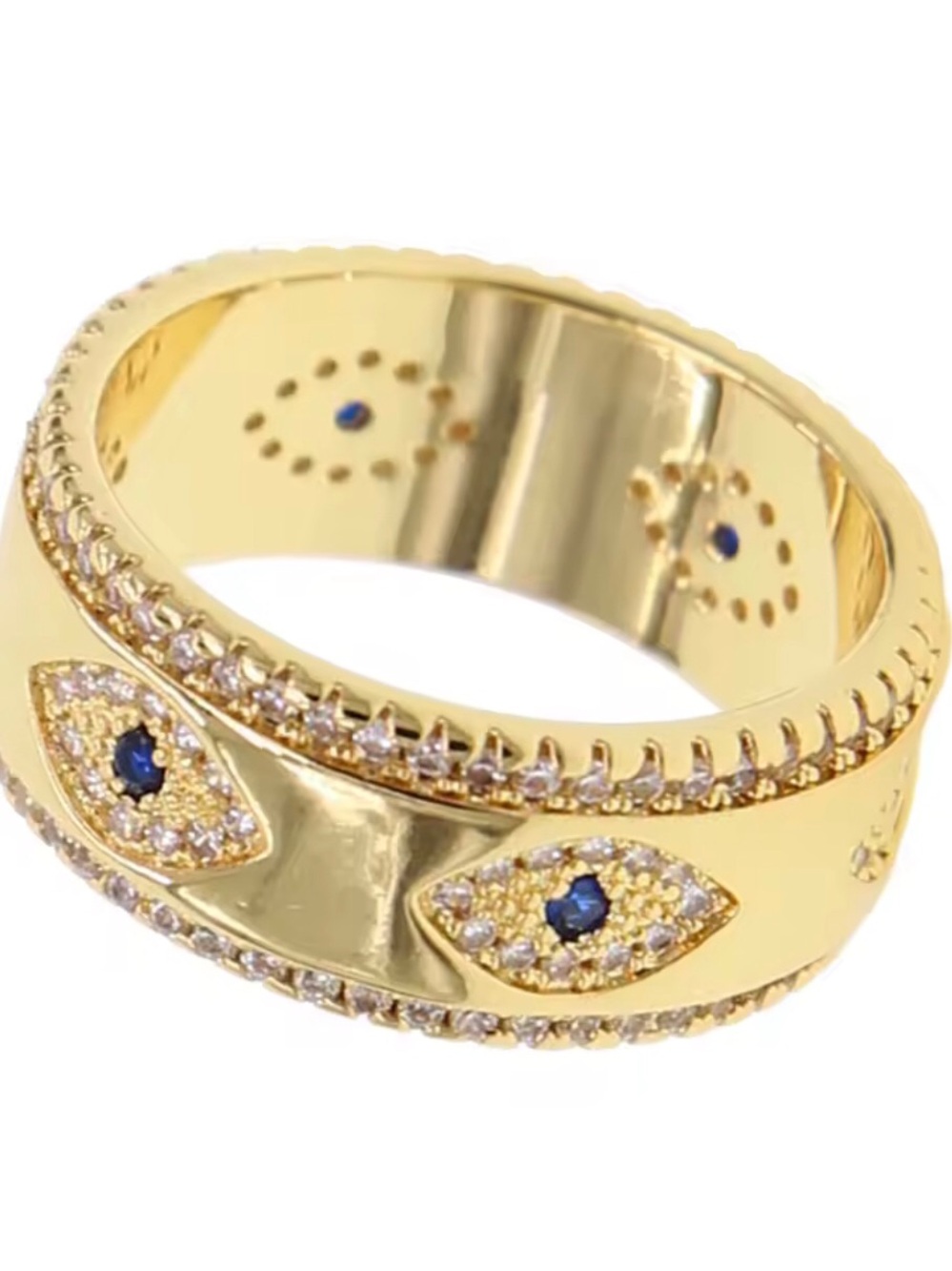 18k Sapphire Evil Eye Band - Picture 4 of 14